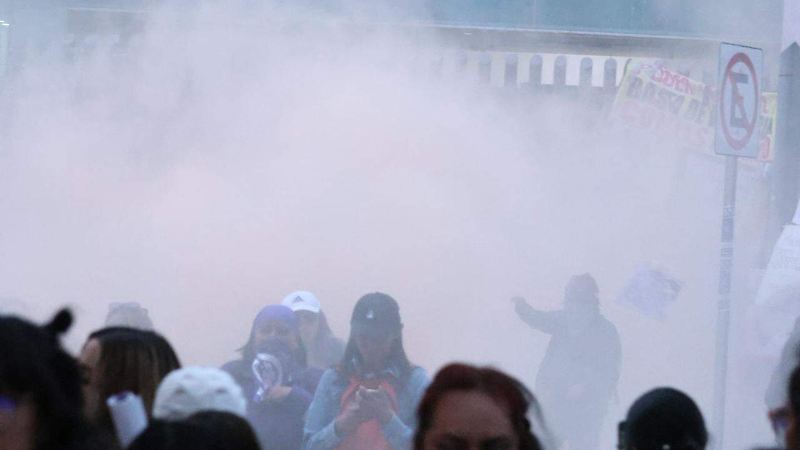 Marcha por el Día Internacional de la Mujer en Puebla